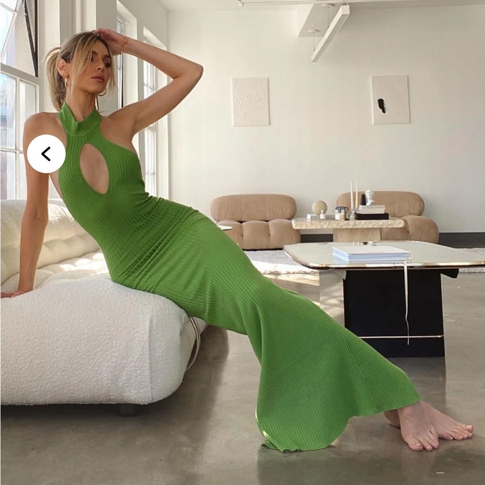 NWOT Katerina Sweater Maxi Dress - Chartreuse